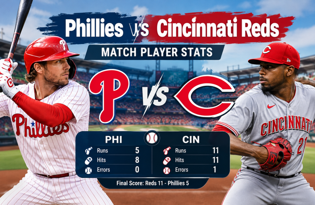 Phillies vs Cincinnati Reds Match Player Stats