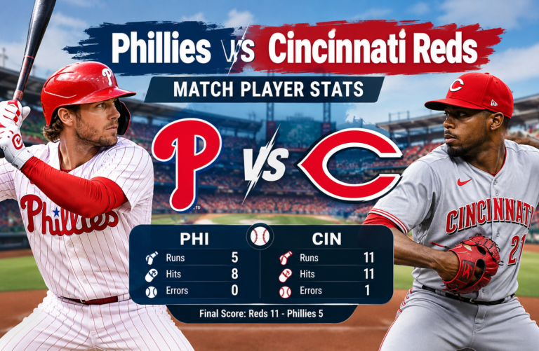 Phillies vs Cincinnati Reds Match Player Stats
