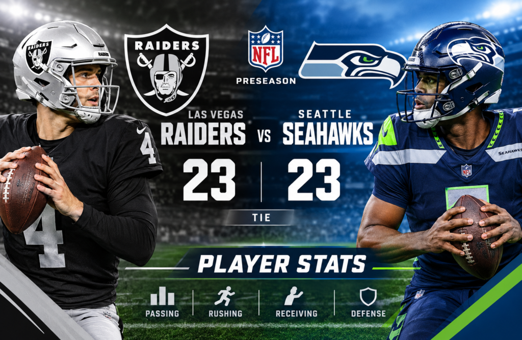 Las Vegas Raiders vs Seahawks Match Player Stats