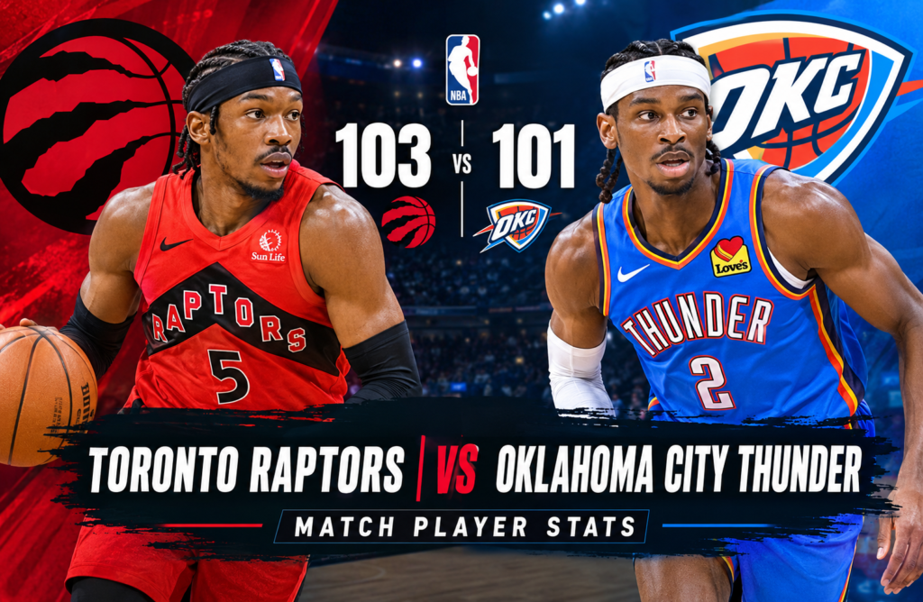 Toronto Raptors vs Oklahoma City Thunder Match Player Stats