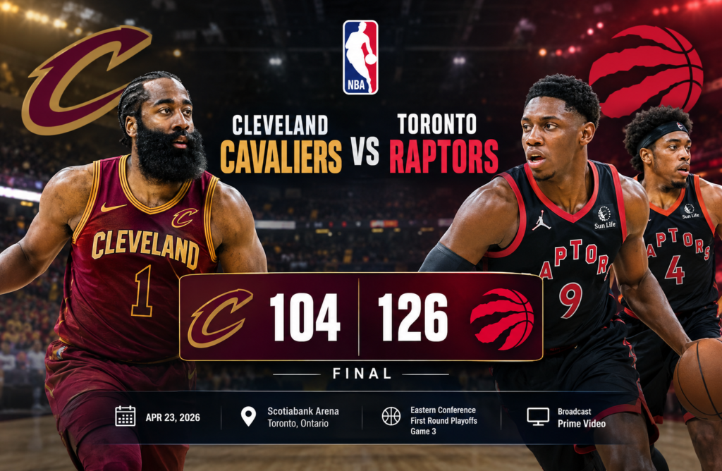 Cleveland Cavaliers vs Toronto Raptors Match Player Stats