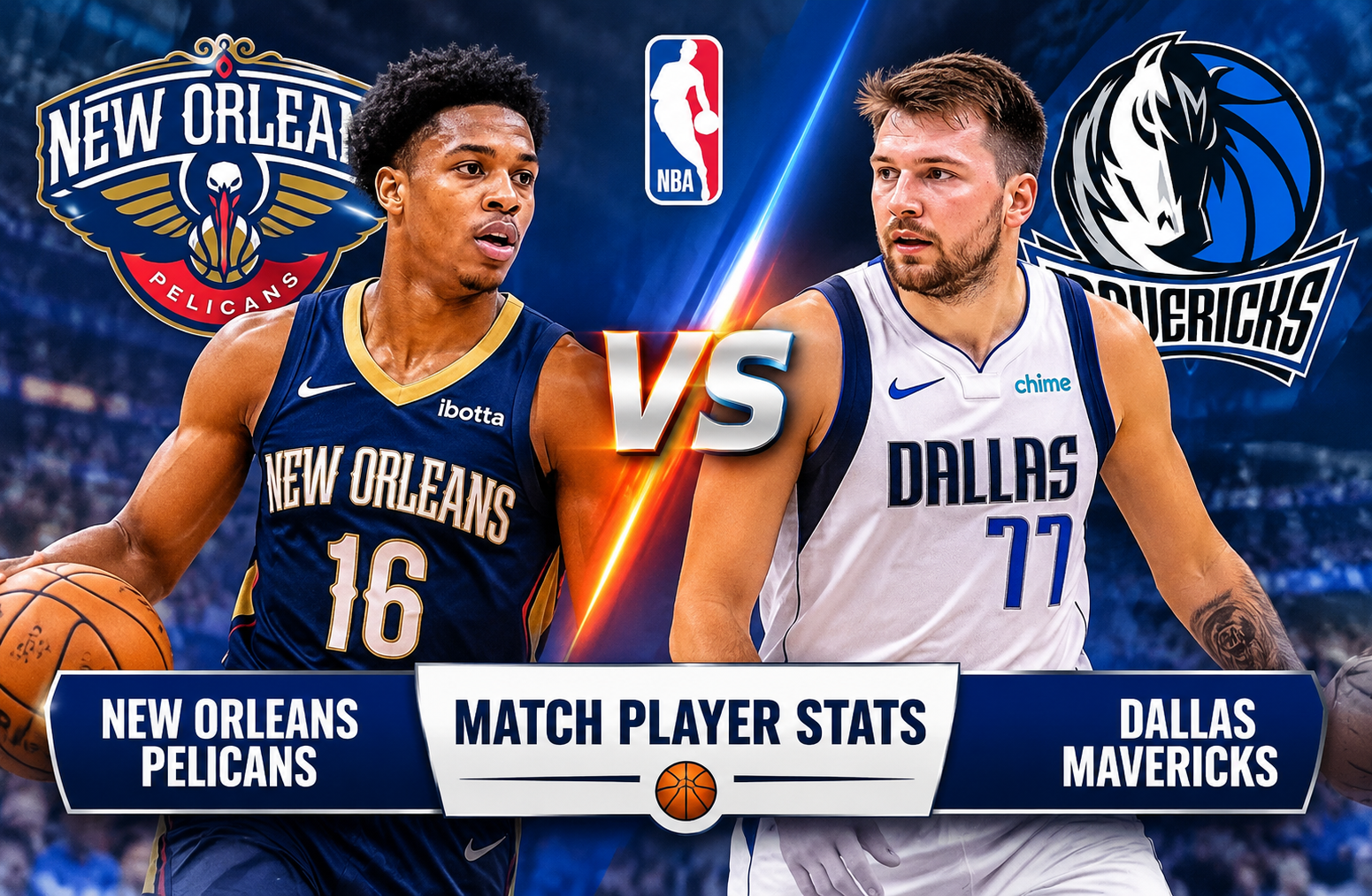 New Orleans Pelicans vs Dallas Mavericks Match Player Stats