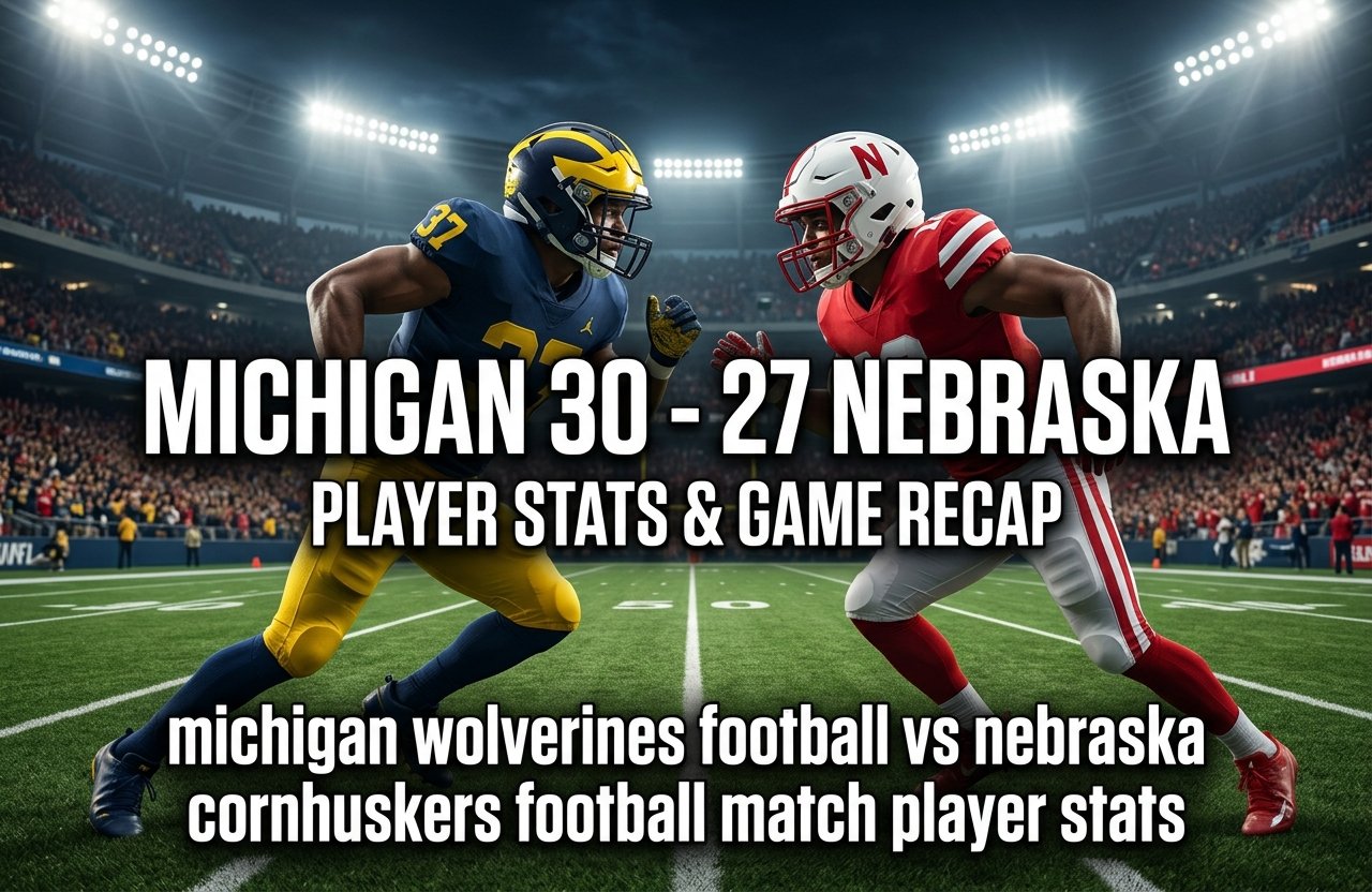 michigan wolverines football vs nebraska cornhuskers football match player stats