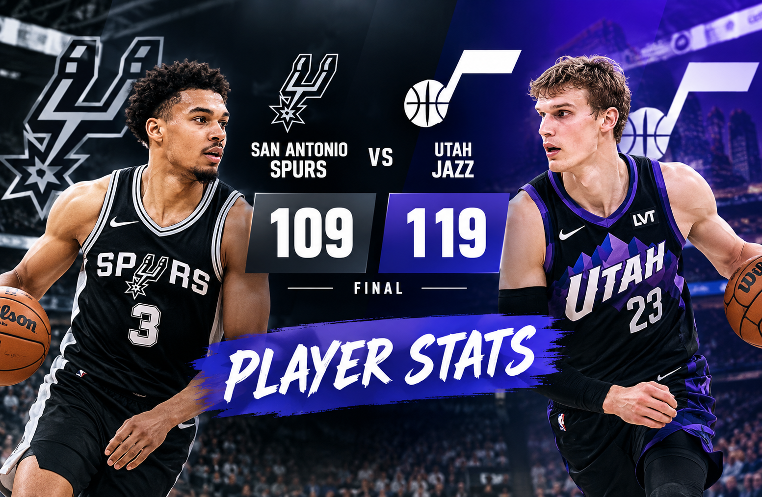 San Antonio Spurs vs Utah Jazz Match Player Stats