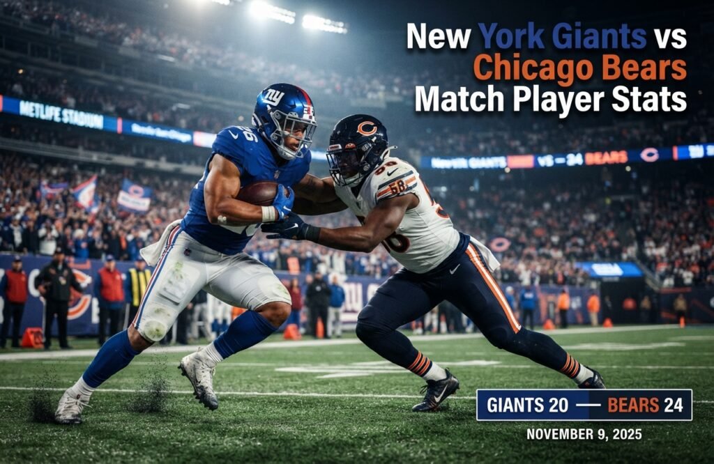new york giants vs chicago bears match player stats